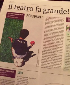 Foodball in scena dal 25 novembre al 20 dicembre 2015